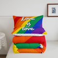 thumbnail image 5 of Manfei Cartoon Rainbow Queen Comforter Set, Letter Love is Love Comforter Sets Queen, Multicolor, Polkadot Reversible, 3 Pieces, 1 Comforter and 2 Pillowcases, 5 of 7