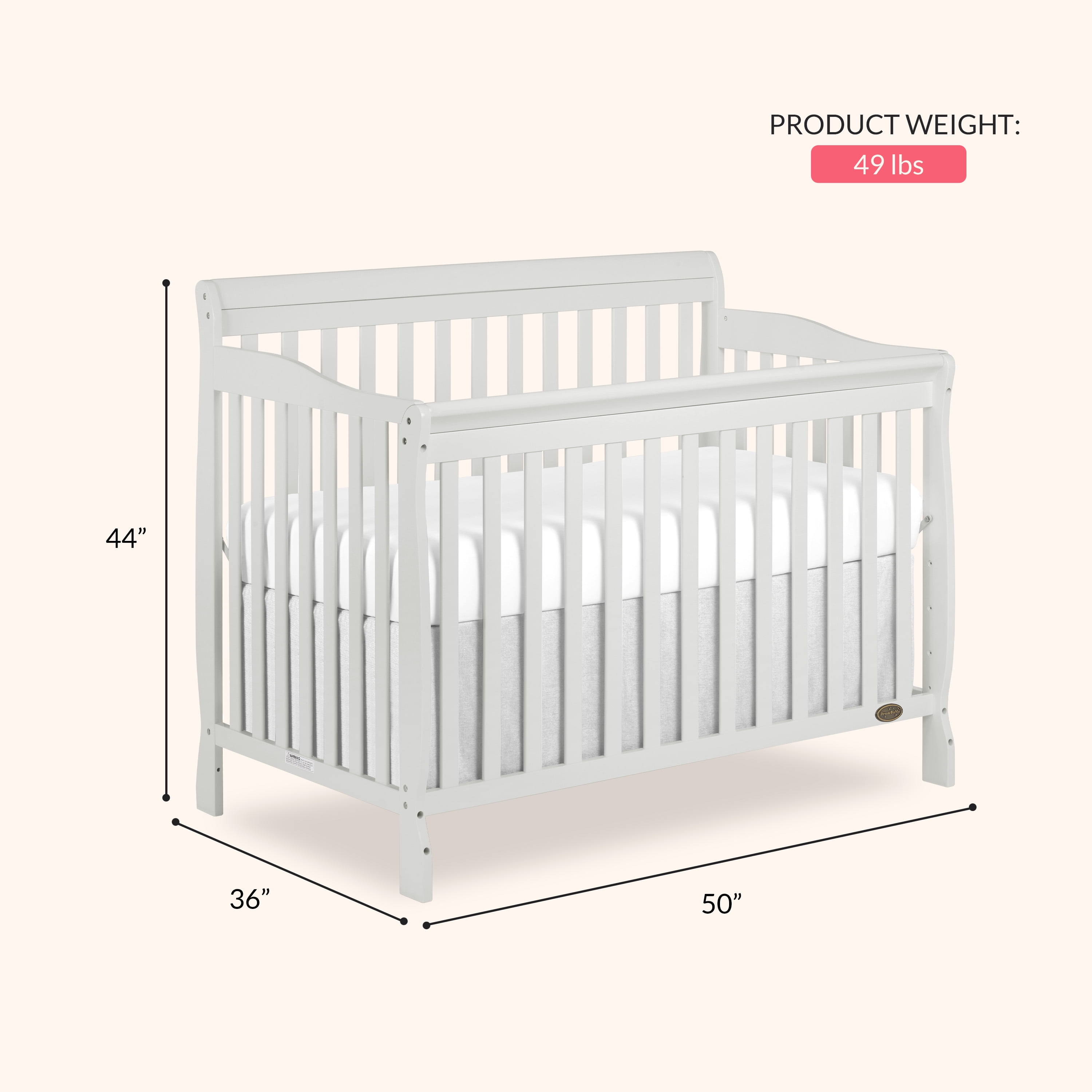 Dream On Me Ashton Convertible 5-in-1 Crib, Model #660