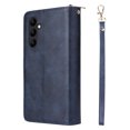 thumbnail image 5 of SaniMore for Samsung Galaxy A34 5G 3 in 1 Case, Zipper Purse Cover + Card Slots +  Kickstand + Detachable Lanyard Comprehensive Protective Shockproof Anti-drop Shell For Samsung A34 5G, Blue, 5 of 8