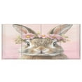 thumbnail image 4 of WOBOGO Pink Wreath Bunny Acrylic Pen Holder 4 Compartments Clear Pencil Organizer Makeup Brush Storage Case, 4 of 7
