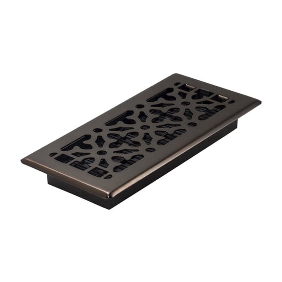 Decor Grates 4x10 Gothic Floor Register Vent Cover, Adjustable Airflow Control, Rubbed Bronze (AGH410-RB)