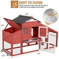 thumbnail image 5 of MEDEHOO Large Chicken Coop for Outdoor with Nest Box and Removable Tray, Hen House Waterproof for 2-6 Chickens, Outdoor Poultry Cage with Wheels, Red, 5 of 7