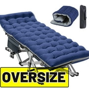 MOPHOTO XXL Oversized 78 Portable Heavy Duty Camping Cot for Adults, Rollaway Guest Bed Sleeping Cot with Mattress, Outdoor Folding Bed with Carry Bag