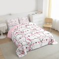 thumbnail image 3 of Castle Fairy Child Kids Teens Kawaii White Bear Bedding Comforter Set 2pcs,Cartoon Animal Polar Bear Twin Comforter Sets Microfiber,Pink White Breathable Bedding Set,Ultra Soft Home Decor,Reversible, 3 of 8
