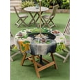 thumbnail image 3 of Outdoor Tablecloth with Umbrella Hole and Zipper, St. Patrick's Day Round Table Cloth 60 Inch Waterproof Tablecloth, Vintage Cute Cat Beer Green Clovers Picnic Table Cover for Patio Camping, 3 of 7