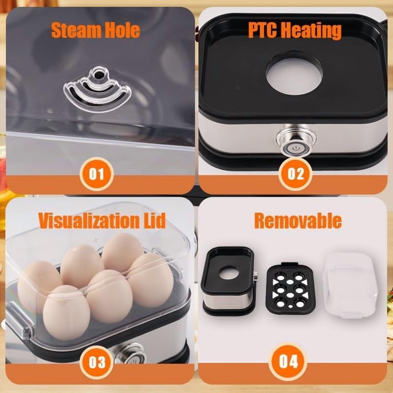 Sunny Side Up Egg Maker, 2025 New Sunny Side Master Egg Cooker 6 Egg Capacity, Soft, Medium, Hard Boiled, Poacher, Stainless Steel Electric Rapid Eggs Cooker With Auto Shut-Off, BPA Free (1 PCS)