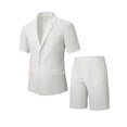 thumbnail image 4 of Miqool Men's 2-Piece Shorts Suits Slim Fit Short Sleeve Blazer Jacket and Shorts Set Casual Prom Summer Beach Wedding Tuxedos, 4 of 9