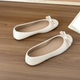 thumbnail image 4 of Gpaecead Women's Bow Flats Solid Color Patent Leather Slip On Soft Sole Comfort Versatile Casual Work Shoes, Beige, 4 of 8