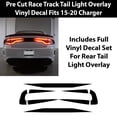 thumbnail image 2 of Bogar Tech Designs Tail Light Race Track Bat Vinyl Overlay Decal Cover Compatible with Dodge Charger 2015-2021 - Gloss Black, 2 of 5
