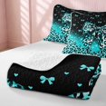 thumbnail image 4 of Erosebridal Leopard Bow Print Quilt King for Girls, Cheetah Animal Spots Girly King Coverlet Set, 3pcs 1 Bedspread and 2 Pillowcases, 4 of 7
