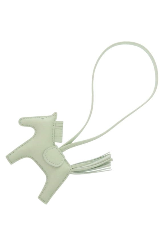 Pre-Owned Unused Hermes Rodeo PM Lambskin Vert Fizz Keychain, W stamp, 0490HERMES