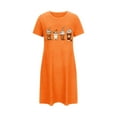 thumbnail image 5 of Sakmal Moomoo Nightgowns Women Cute Halloween Nightshirt Short Sleeve Orange Nightgowns for Women, 5 of 5