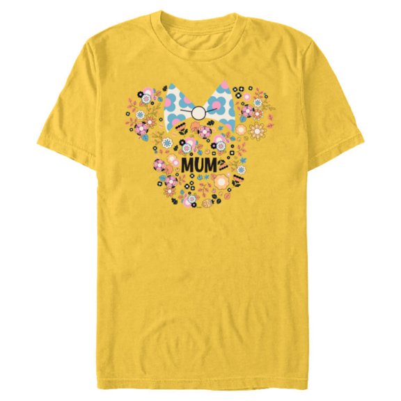 Disney Minnie Mouse Disney Mum Icon Flowers Mother’s Day - Short Sleeve Blended T-Shirt for Adults - Customized-Yellow