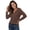Coffee, variant on Mityle Women's Henley T-Shirts Trendy Casual Ribbed Tops Women Long Sleeve Loose Fit Tees