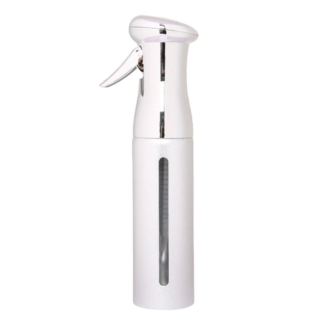 Botella de spray para el cabello de aluminio de 8.5 oz Maquillaje Peluquería Agua continua Mister Plata Colcomx Botella de spray de peluquería