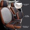 thumbnail image 6 of Fit for Ford Ranger 2024 Seat Cover, Brown Car Seat Covers, Faux Leather 5 Seats Full Set Retain Seatbelt Port Protect and Upgrade Seats, Only for Crew Cab and XLT,XL,LARIAT, Protect Car Seats, 6 of 6
