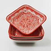 Le Souk Ceramique Nejma 8 Inch Square Pasta Bowl, Set of 4