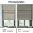 thumbnail image 6 of Keego Motorized Roman Shades Blackout Natural Fabric Rechargeable Electric Window Blinds Remote Control Room Darkening Window Treatment - Ash (with Linen, Block 60%-90% Light) - 56"W x 72"H, 6 of 8