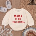 thumbnail image 4 of Mama's Valentine Baby Outfit - Sweatshirt Bubble Romper - Baby Boy Clothes - Valentine For Baby- Baby Romper - Baby bodysuit- Newborn Outfit, 4 of 9