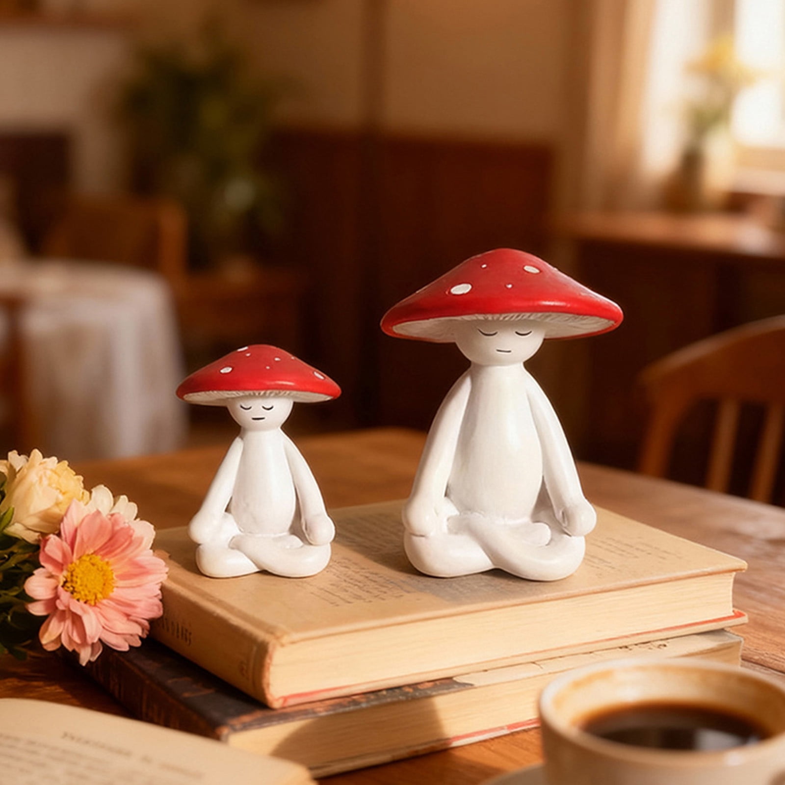 Garden Statue Fairys Garden Accessories Centrepieces Meditations Mushroom Figurines Sculptures Miniature Landscape Decor