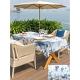 thumbnail image 5 of Outdoor Tablecloth with Umbrella Hole for Patio/Picnic/Party/Camping, Blue Jellyfish Coastal Waterproof Table Cloth Rectangle Table Cover Washable, Beach Starfish Nautical Coral Ombre (52"x 70"), 5 of 8