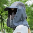 thumbnail image 4 of Yuarrent Sombreros de visera unisex, gorra protectora solar para pesca, protección UV, cubierta para el cuello y la cara Pescar Gris oscuro, 4 of 6