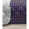 thumbnail image 3 of Mardi Gras Down Alternative Comforter, Classical Diamond Line Rhombus Pattern in Traditional Carnival Colors, Microfiber Quilt for All Season, 5 Sizes, Purple Yellow Green, by Ambesonne, 3 of 3