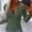 01-Green, variant on Women's Fitted V-Neck Long Sleeve Knit Pullover with Decorative Buttons - Khaki - L