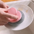 thumbnail image 6 of 1 Pcs Stainless Steel Wool Scrubber With Plastic Handle,Stainless Steel Scrubber,Metal Scrubber,Scrubbing Scouring Brush Pads For Cleaning Dishes,Stoves,Kitchen Pots,Pans,Kitchen Cleaning Tool,Green, 6 of 7