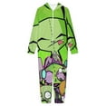 thumbnail image 3 of Invader Zim Kids Hooded Jumpsuit Union Suit Onesie One Piece Blanket for Boys Girls, 3 of 7