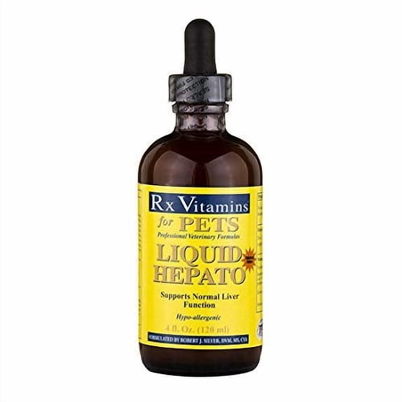 RX Vitamins 708429088103 4 oz Liquid Hepato Bacon Flavored Liver Supplement for Dogs & Cats