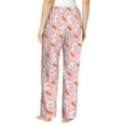 thumbnail image 3 of Xecao Rabbit And Carrot Women's Straight Lounge Pajama Pants: The Epitome of Relaxed Sleepwear, 3 of 9
