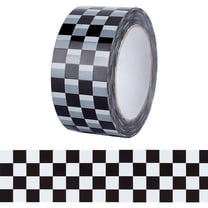 1 Roll Checkered Flag Tape Checkered Duct Tape Race Car Tape Printed Tape Black and White Tape Roll 100m for Scrapbooking DIY Crafts Box Decoration DIY