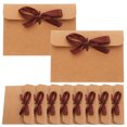thumbnail image 1 of LOLIPPYY 50Pcs Kraft Paper Envelopes with Elegant Ribbon Bow for Wedding Party Invitations Coffee, 1 of 7