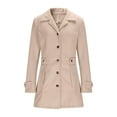 thumbnail image 6 of Maplenight Trench Coats for Women Single Breasted Turndown Collar Long Coats Fall Winter Outerwear, 6 of 9