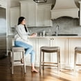 thumbnail image 6 of Maven Lane Adrien Backless Saddle Kitchen Stool, Walnut Finish, Set of 3, 6 of 6