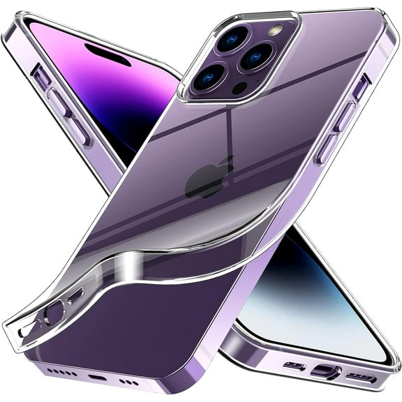 iPhone 14 Pro Max Case, Ultra [Slim Thin] Flexible Clear TPU Phone Case for iPhone 14 Pro Max [Scratch-Resistant] Gel Rubber Soft Skin Silicone Protective Case, Anti-Yellowing,Transparent