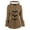 Coffee, variant on Plus Size Coat, Women's Jacket in Autumn and Winter Hooded Horny Horn Leather Pair Jacket Cotton Jacket Plus Velvet Lamb Wool Jacket Top Blue M
