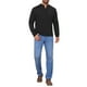 thumbnail image 2 of Suéter de punto de cuello alto para hombre INSPIRE CHIC, color sólido, con media cremallera, talla XL, negro, 2 of 5