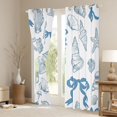 thumbnail image 3 of Manfei Sketch Conch Bowtie Blackout Curtains,Scallop Nautical Window Curtains Pack of 2 (38x45 Each), 3 of 6