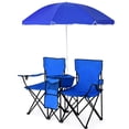 thumbnail image 4 of Costway Silla de Camping con Sombrilla Portátil y Plegable Doble Silla Taburete Tejido Oxford Mini Mesa Posavasos para Exterior Picnic Patio, 4 of 5