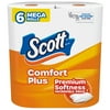 Scott Comfort Plus Toilet Paper, 6 Mega Rolls, 425 Sheets per Roll, Septic-Safe, 1-Ply Toilet Tissue 6=24