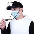 thumbnail image 1 of Face Mask Transparent Plastic Protective Facial Mask Face Shield with Flip-up Visor Splash Hat UV Protection Sun Hat Mask,Comfortable Breathing Protective Mask, 1 of 6