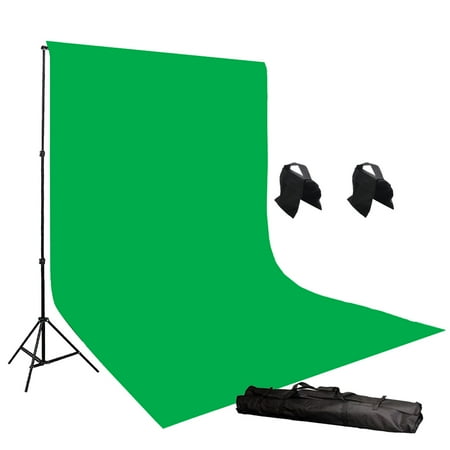 ePhotoInc 6 x 9 Chroma Key Green Screen Photography Video Chromakey Backdrop Background Stands & 2 FREE Sandbags H804-69G2SBAG