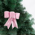 8 Pcs Glitter Christmas Wreath Bow Christmas Tree Ornaments Bows for