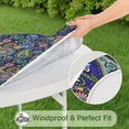thumbnail image 5 of Colorful Floral Round Tablecloth with Elastic Hem, Boho Chic Design for Dining Kitchen Decor, Fits 52 to 56 Inch Tables, 5 of 7