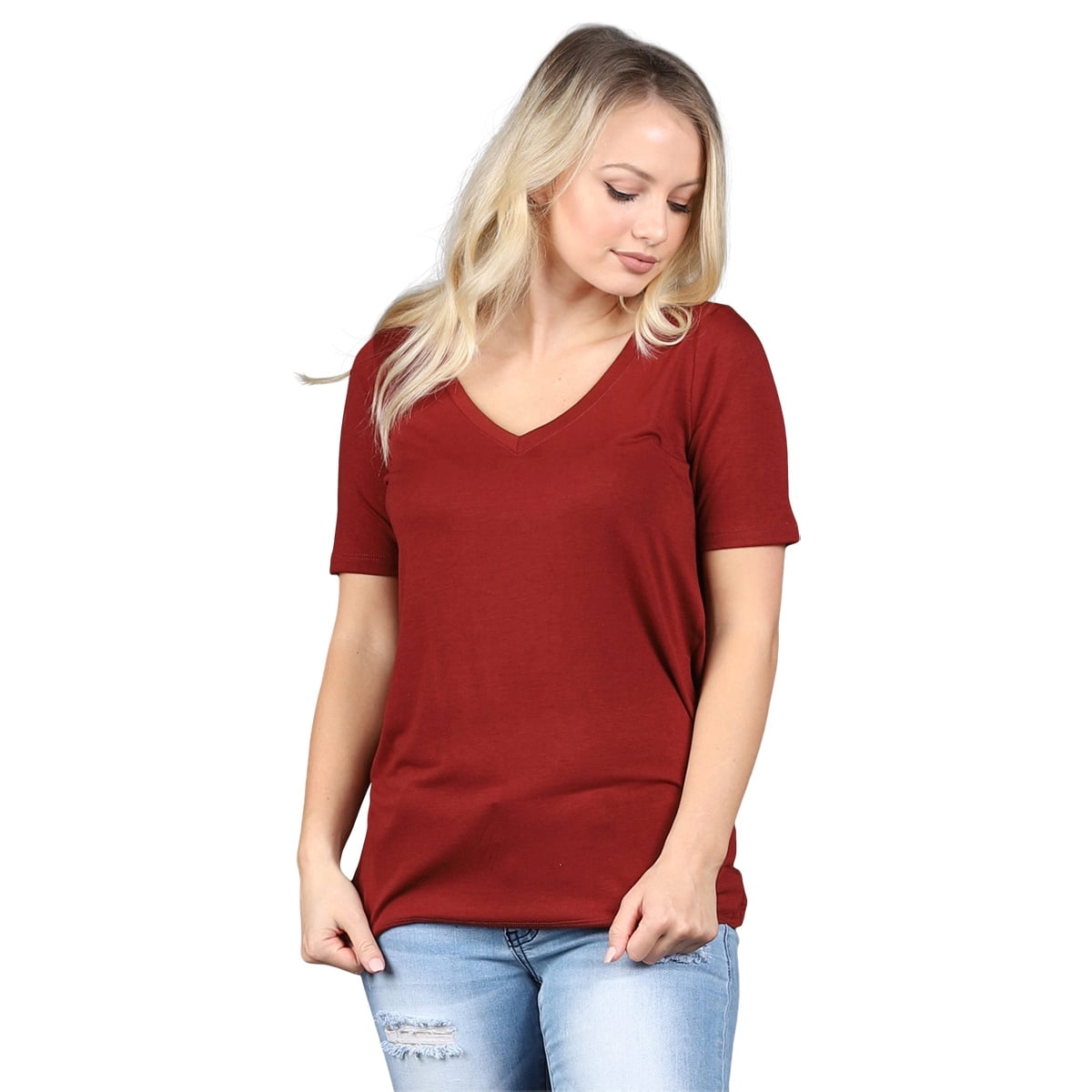 V-Neck T-Shirt Womens Large Regular 