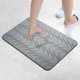 thumbnail image 1 of Xiao Hua Alfombra de baño, antideslizante, de felpa y pelo largo, lavable a máquina, ideal para suelo, bañera y ducha, ideal para decoración de baño, color gris claro, 1,16 x 24 pulgadas, 1 of 5