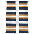 thumbnail image 6 of Orange Navy Blue Striped Sheer Curtains for Living Room Bedroom Minimalist Farmhouse Lines Sheer Curtains 84 Inch Long 2 Panels Set Light Filtering Curtain Window Treatments Drapes for Dining Room, 6 of 6
