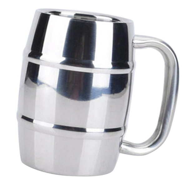 Taza de café de 300 ml, vaso para camping, taza de acero inoxidable de doble pared con asa 300ml
